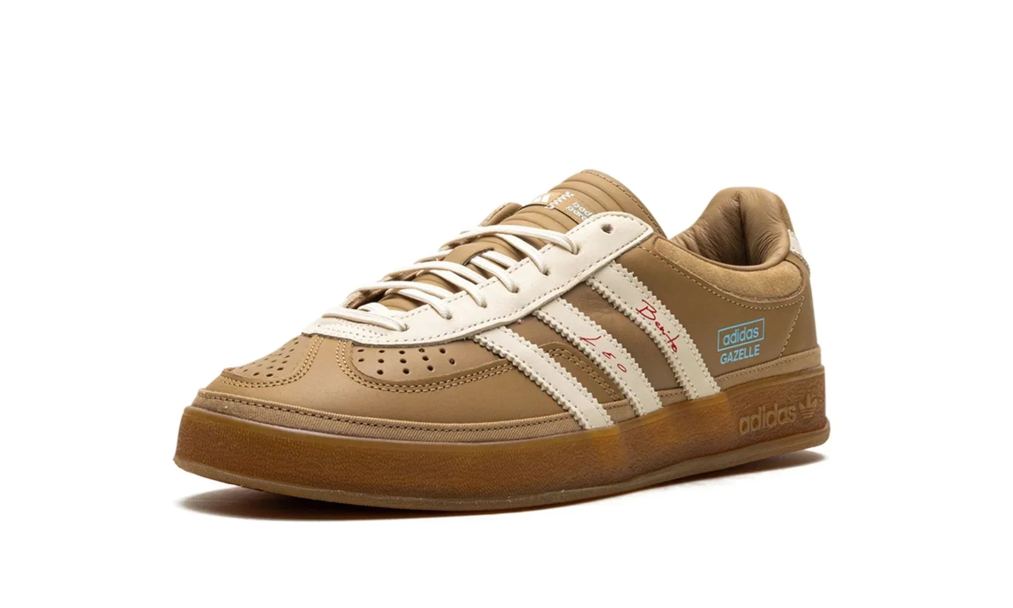 Tênis Adidas Gazelle Indoor x Bad Bunny x Lionel Messi "Cardboard" Bege - JR0182