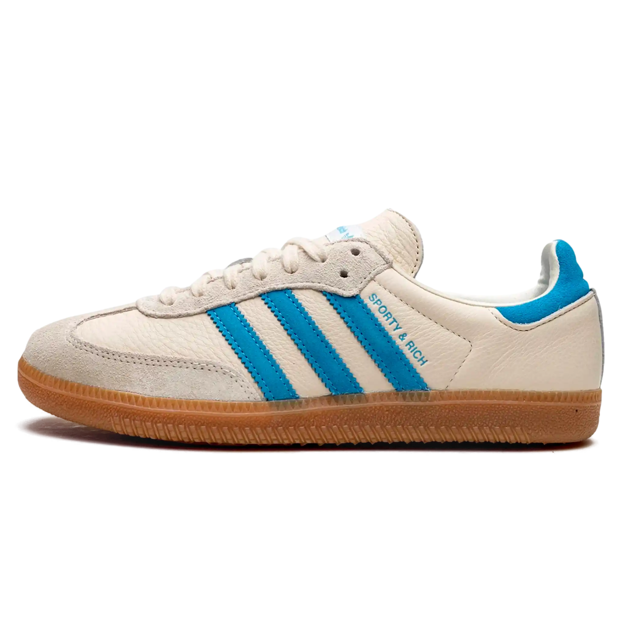 Tênis Adidas Samba OG x Sporty & Rich "Cream Blue" - IE7096