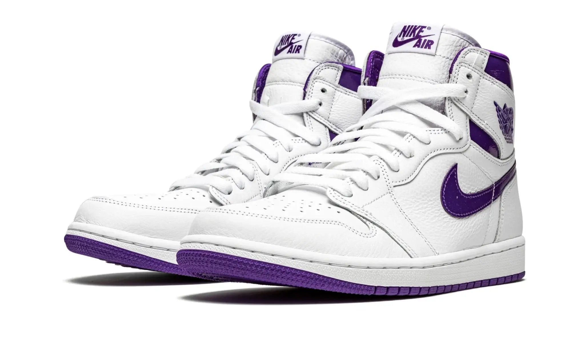 Tênis Air Jordan 1 High "Court Purple White" Branco / Roxo - CD0461-151