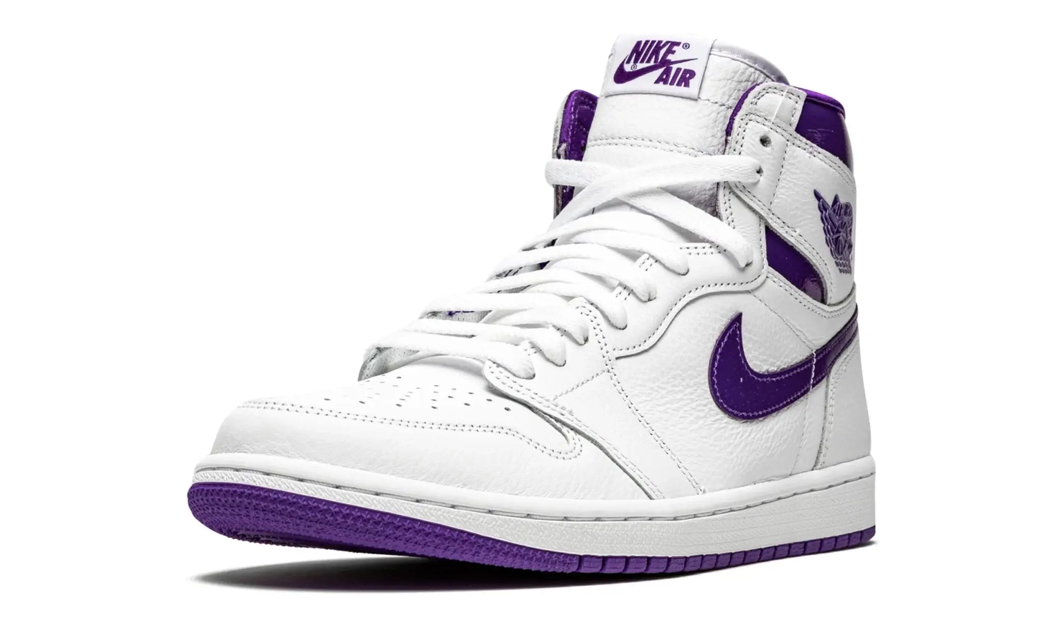 Tênis Air Jordan 1 High "Court Purple White" Branco / Roxo - CD0461-151