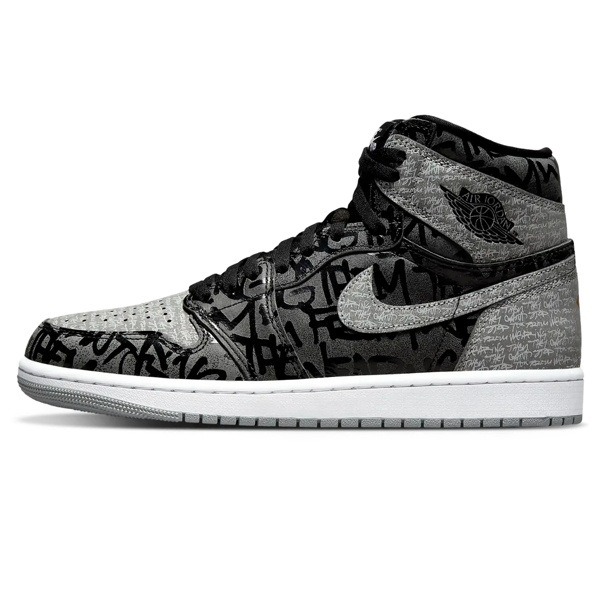 Tênis Air Jordan 1 High "Rebellionaire" Preto / Cinza - 555088-036