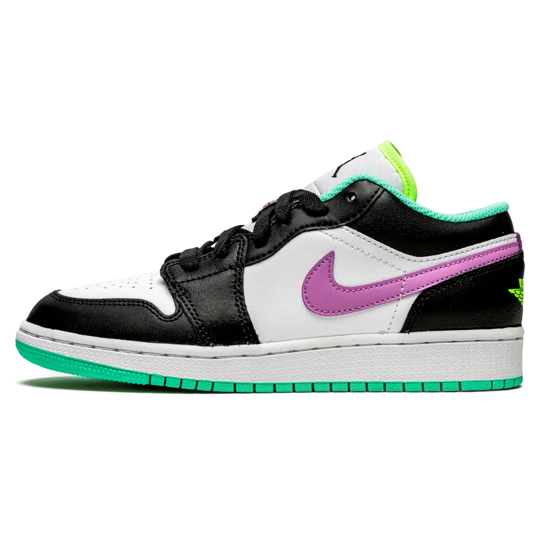 Tênis Air Jordan 1 Low Feminino "Black White Purple" Colorido - 553560-151