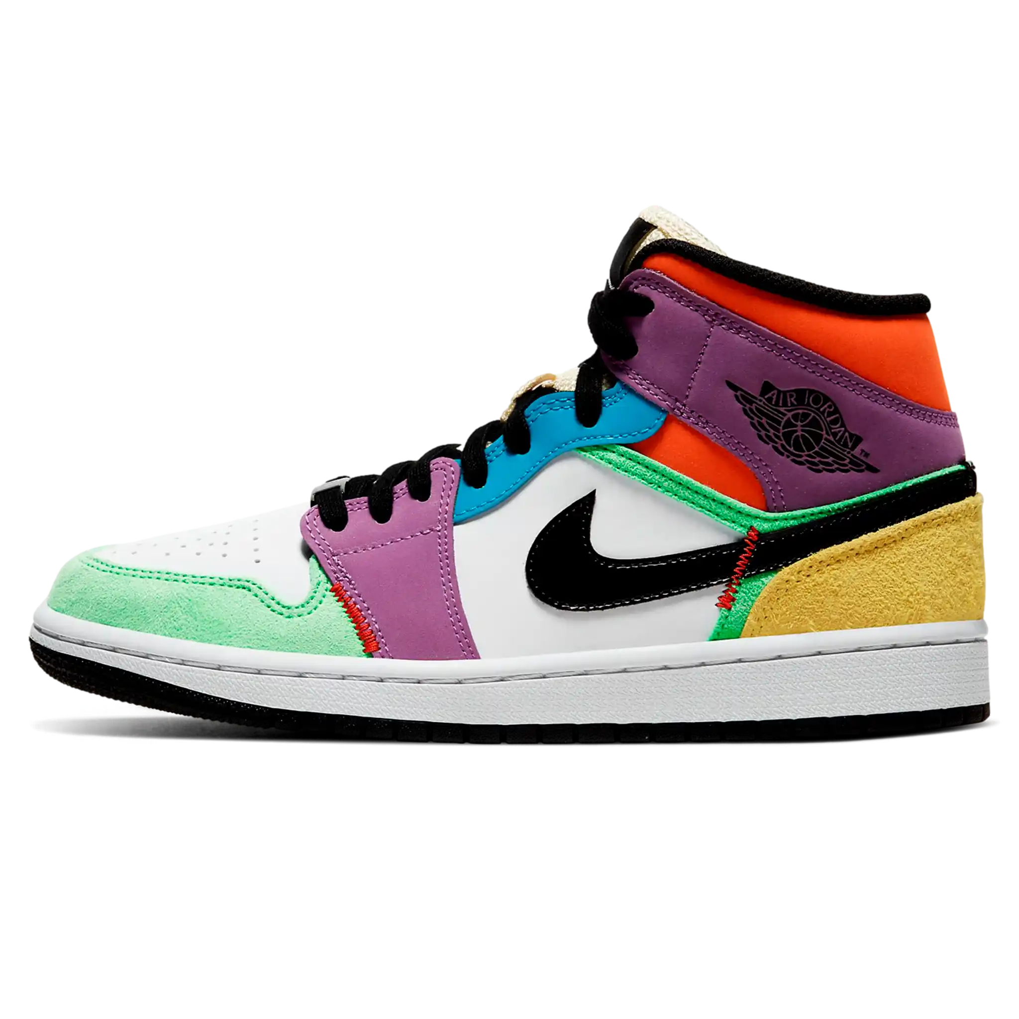 Tênis Air Jordan 1 Mid Feminino "Lightbulb" Colorido - CW1140-100