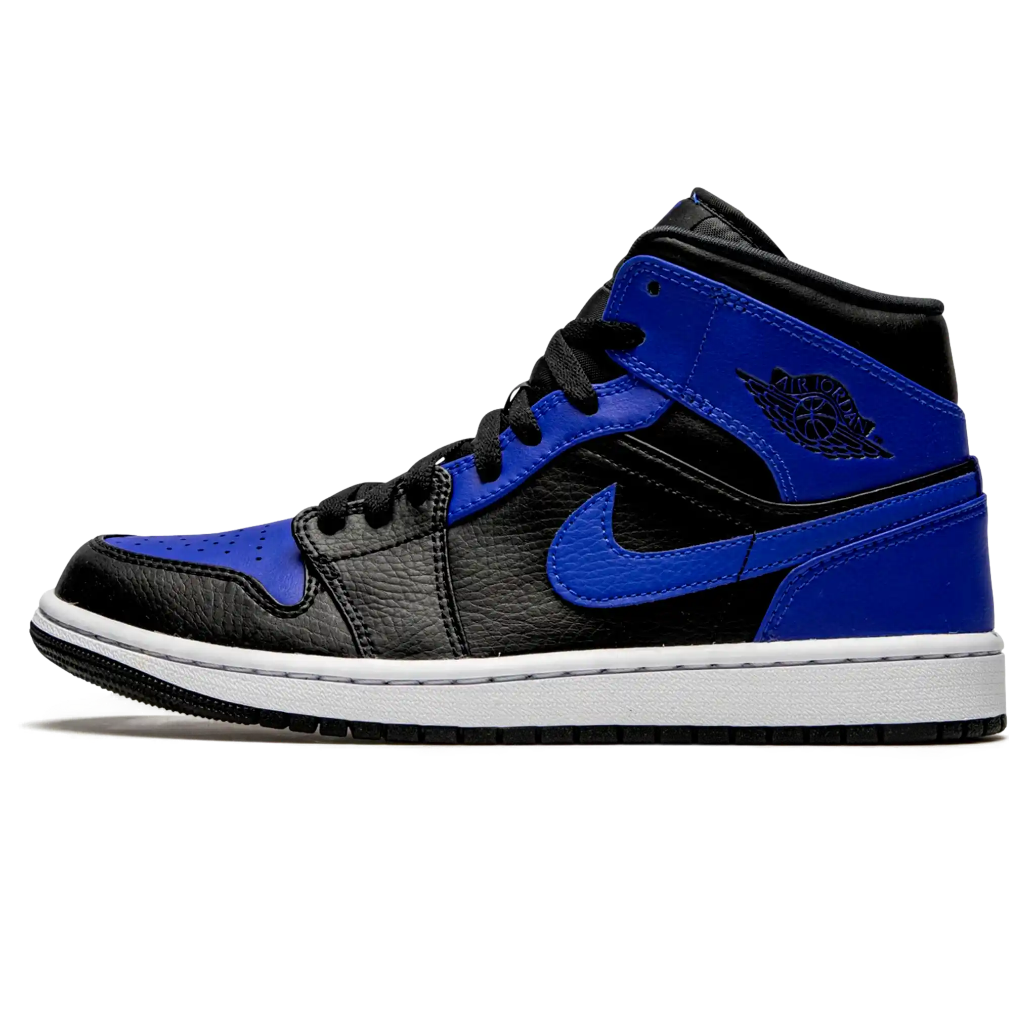 Tênis Air Jordan 1 Mid "Hyper Royal" Azul / Preto - 554724-077
