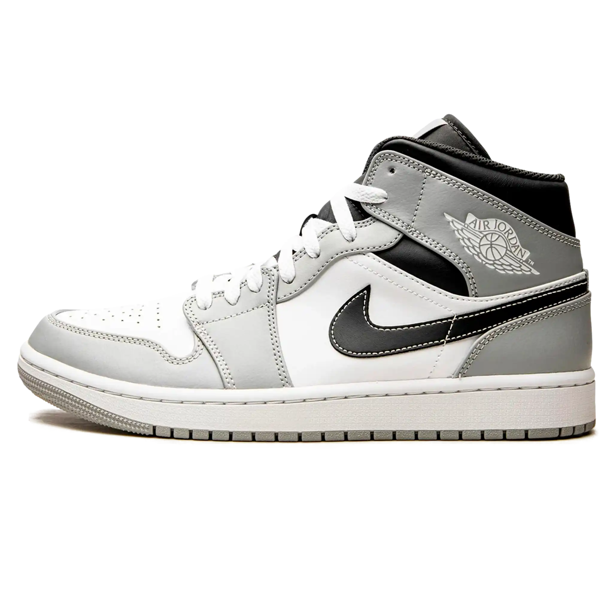 Tênis Air Jordan 1 Mid Feminino "Light Smoke Grey Anthracite" Cinza - 554725-078