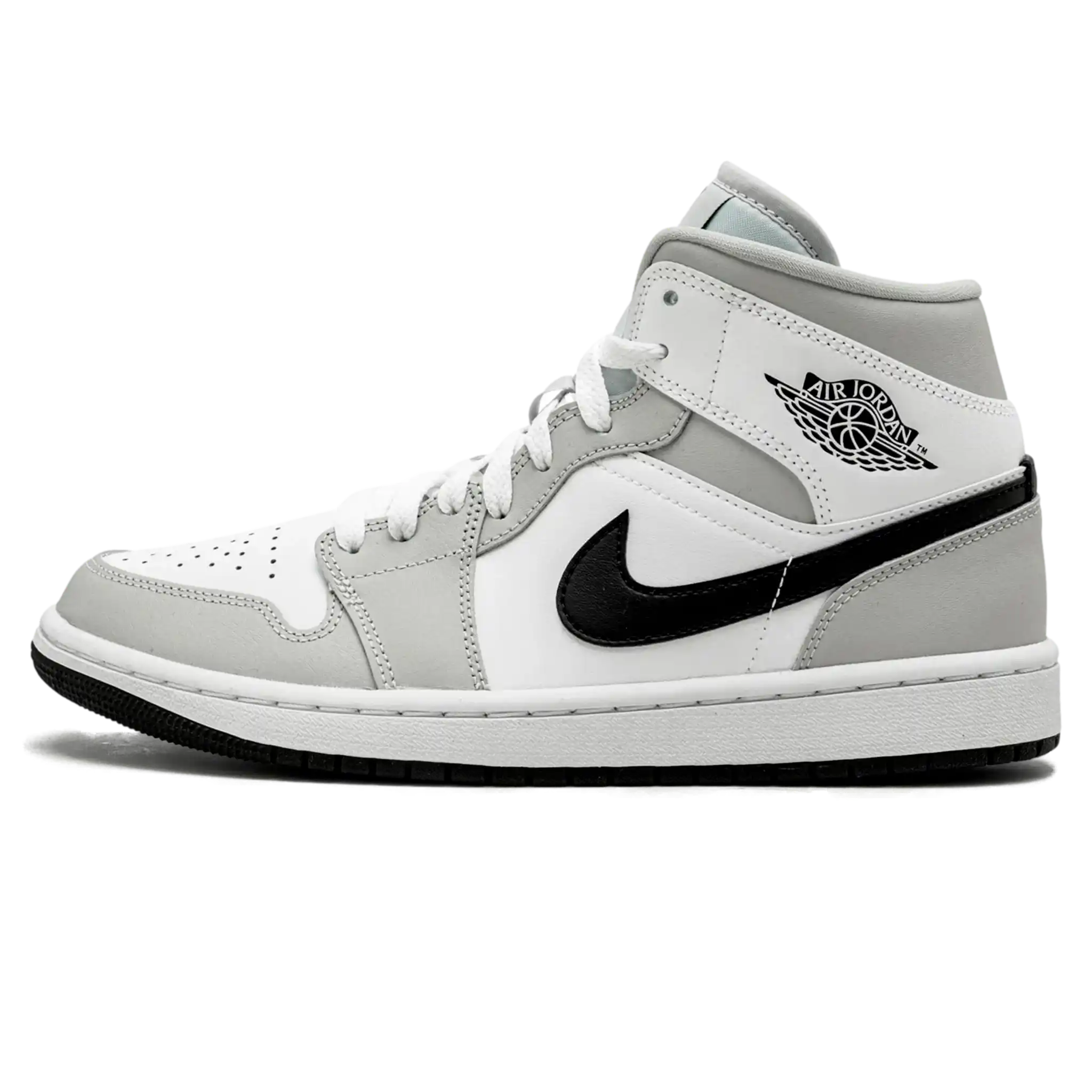 Tênis Air Jordan 1 Mid Feminino "Light Smoke Grey" Cinza - 554725-092