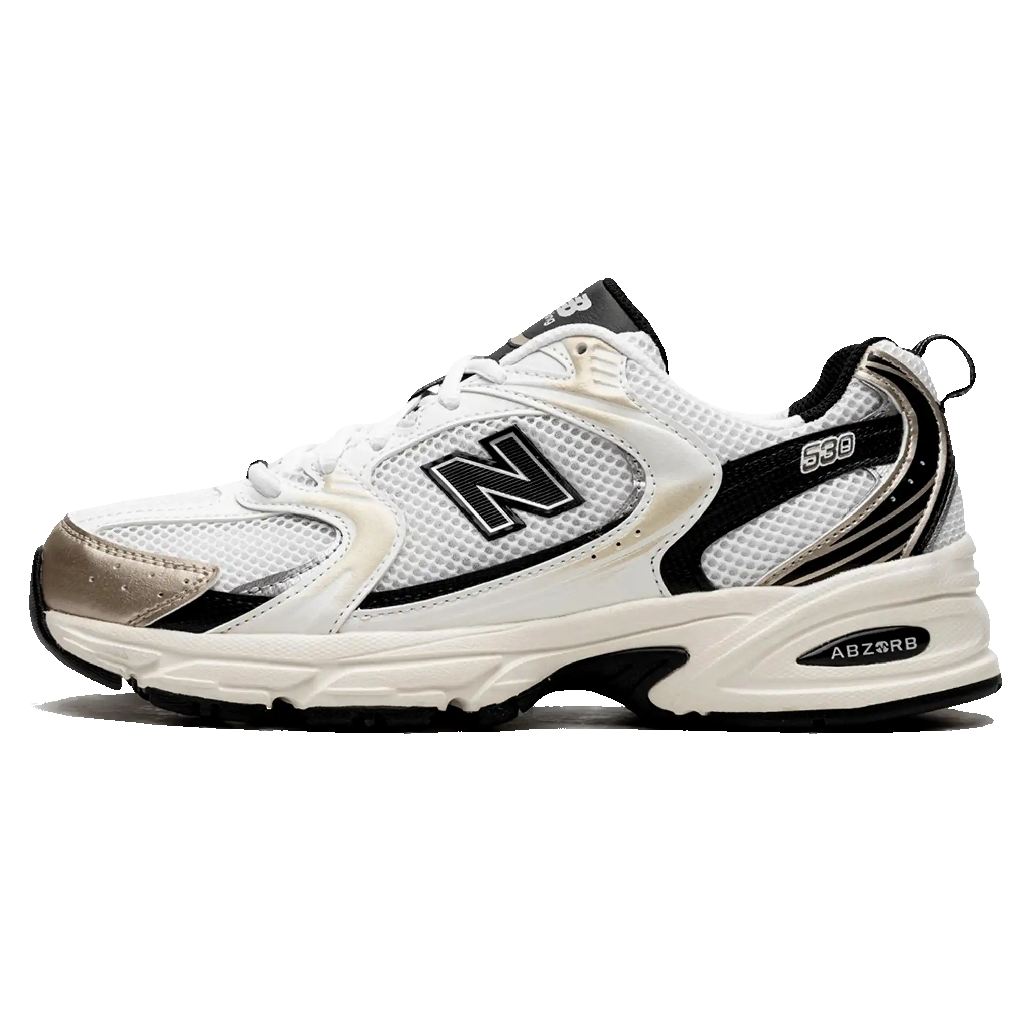 Tênis New Balance 530 "White & Light Gold Metallic" Dourado / Branco - MR530TC