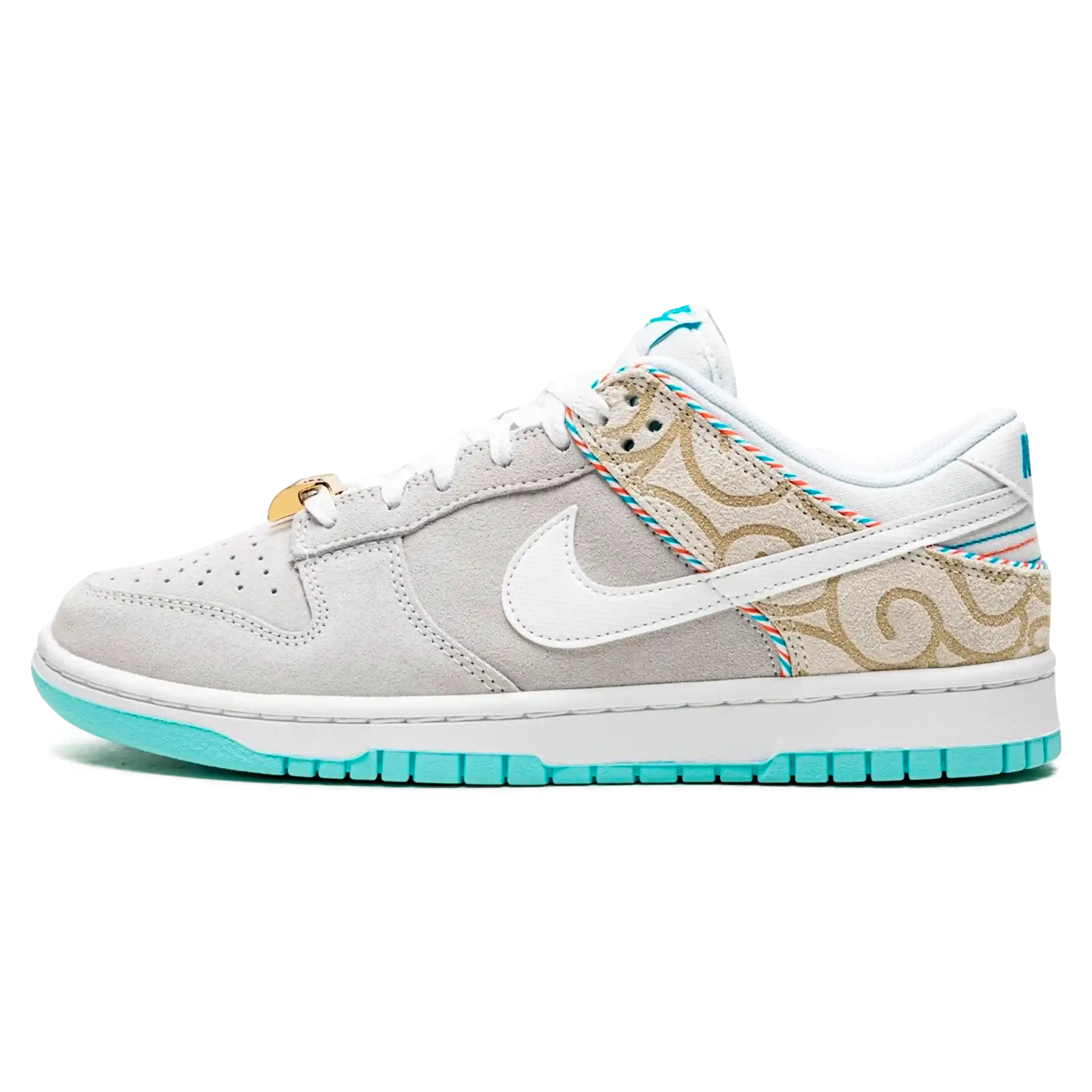 Tênis Nike Dunk Low "Barber Shop Grey" - DH7614-500