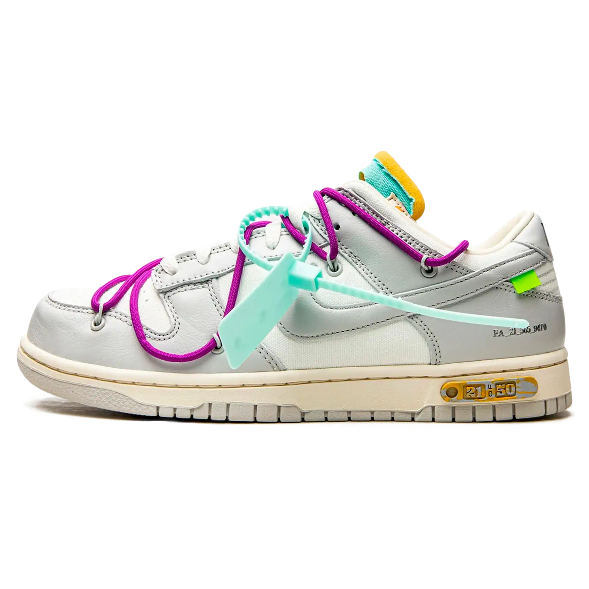 Tênis Nike Dunk Low x Off-White "Lot 21" - DM1602-100